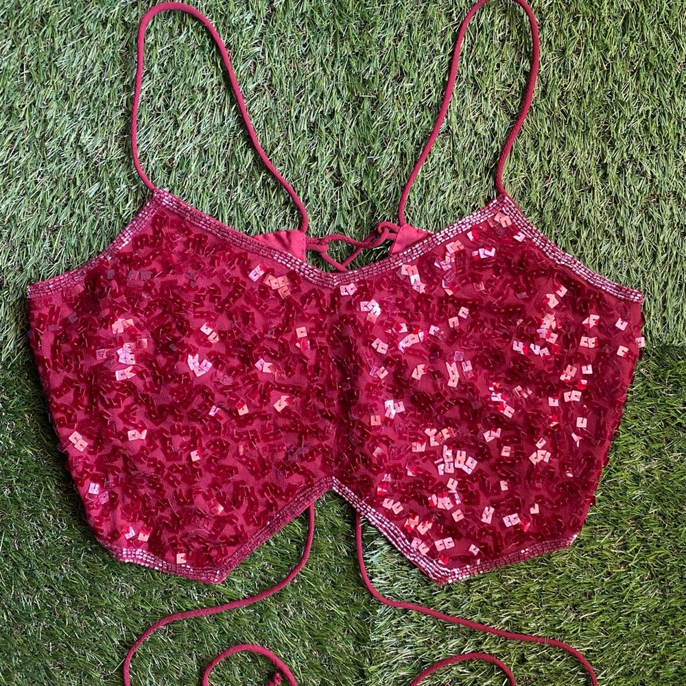Red Sequin Top